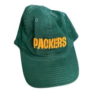 Green Bay Packers Team NFL Cap Hat Green Adjustable Embroidered Logo Spellout